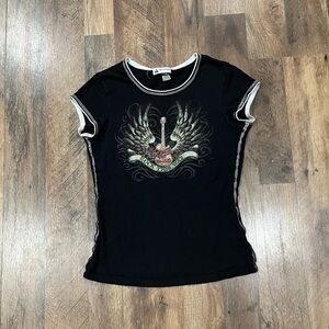 Disney Black and Gray Graphic Women's Tee